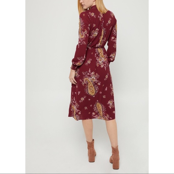 RUE 21 Burgundy Boho Floral Keyhole Dress - Picture 2 of 2